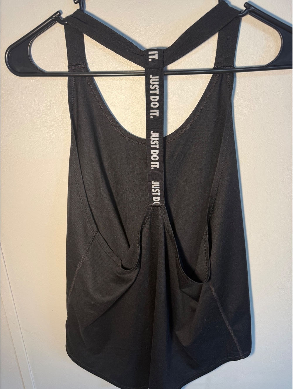 Nike Dri-FIT Black Racerback Tank Top with 'Just Do It' Strap - Picture 2 of 4